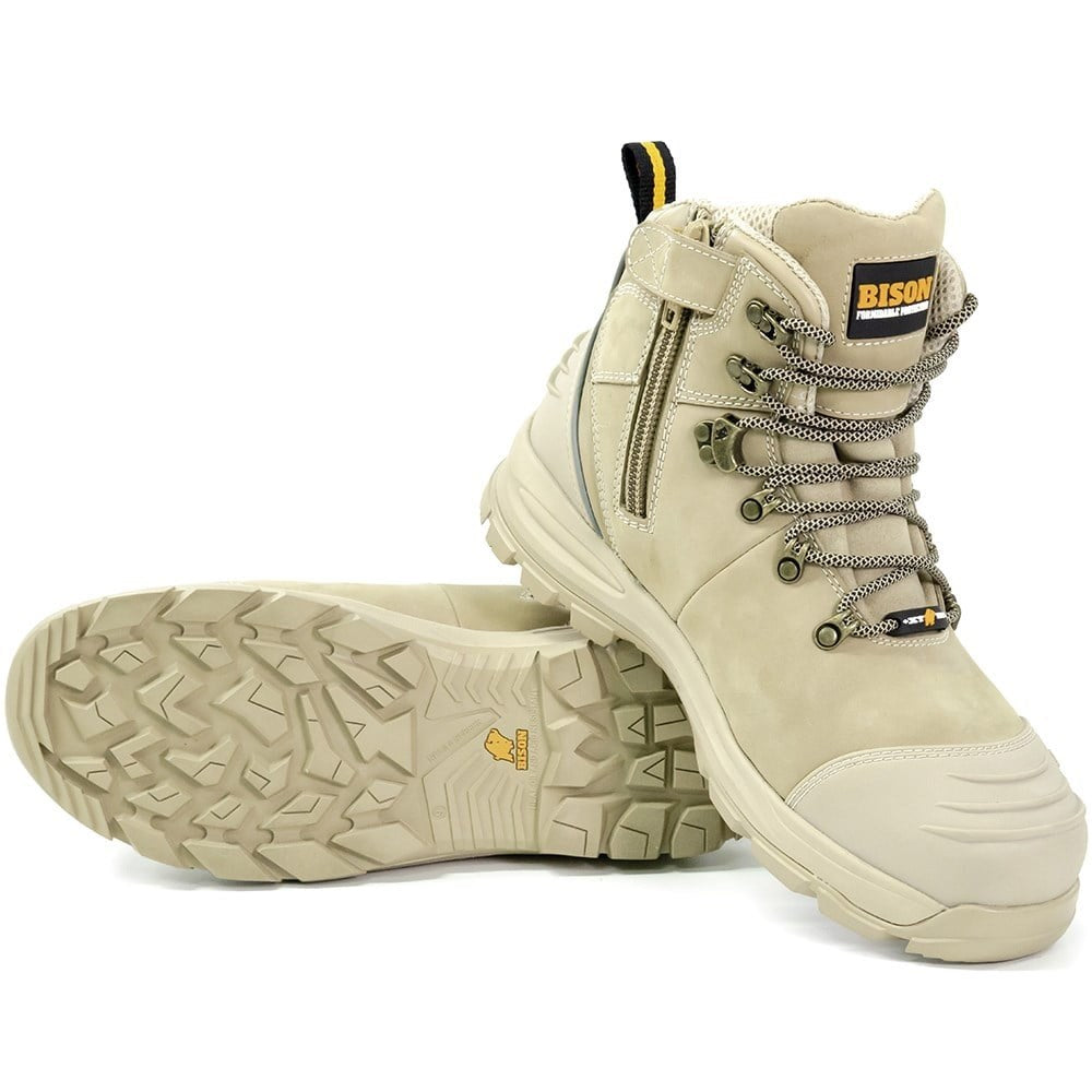 Bison Xt Zip Side Lace Up Safety Boot - 3 colour options