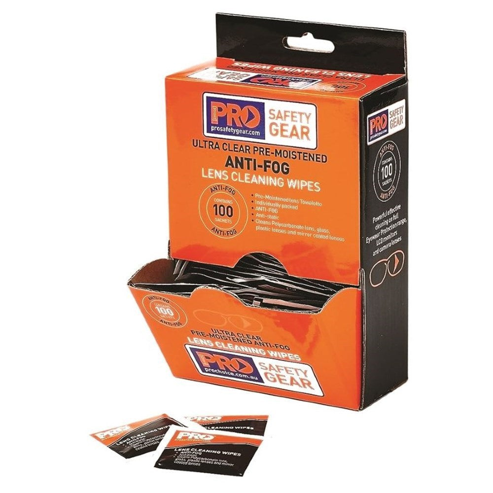 Pro Choice Lens Cleaning Wipes - Anti-Fog or Alcohol Free Box of 100
