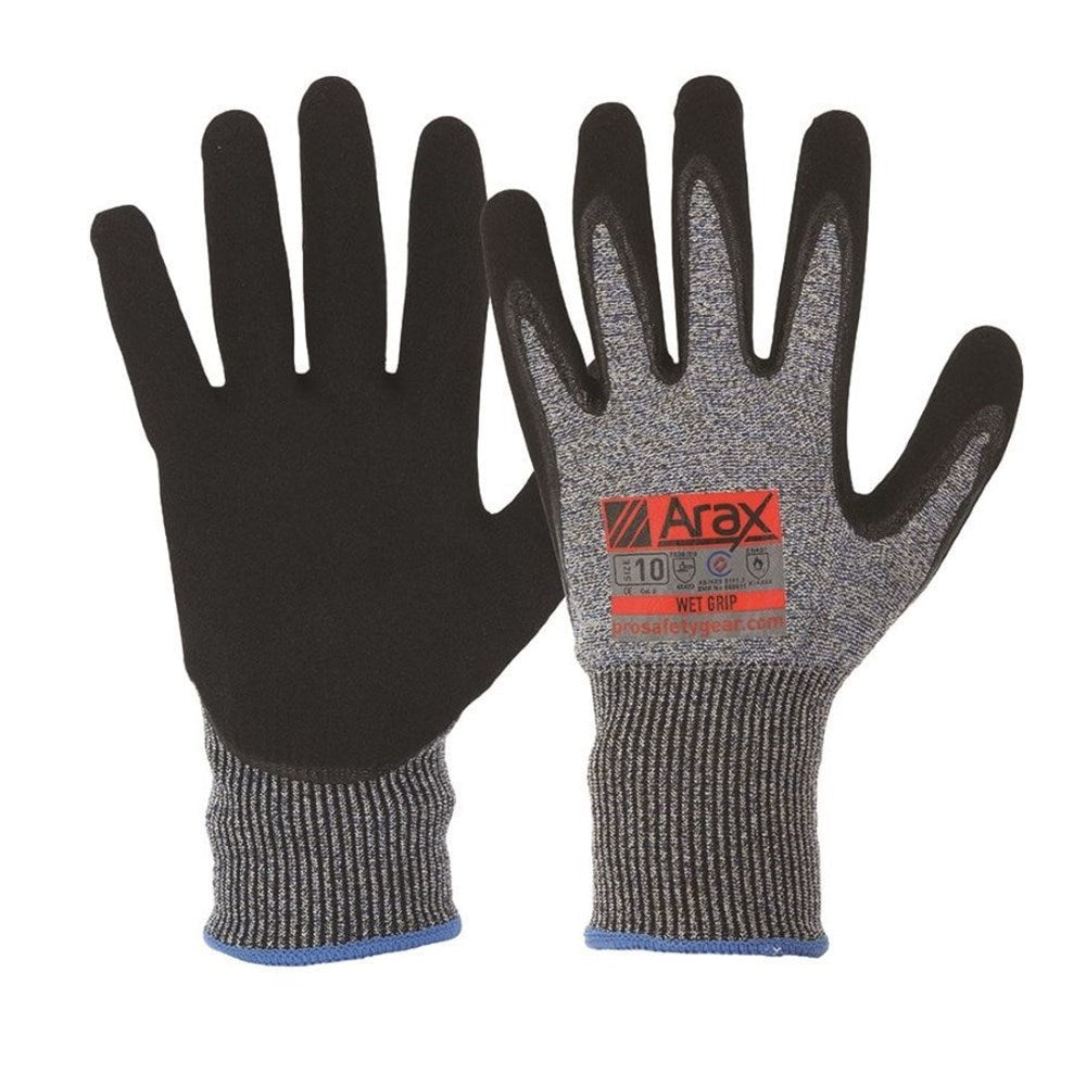 Pro Choice Arax Nitrile Sand Dip On 13G Liner - 1, 6 or 12 Pairs in 5 Size Options