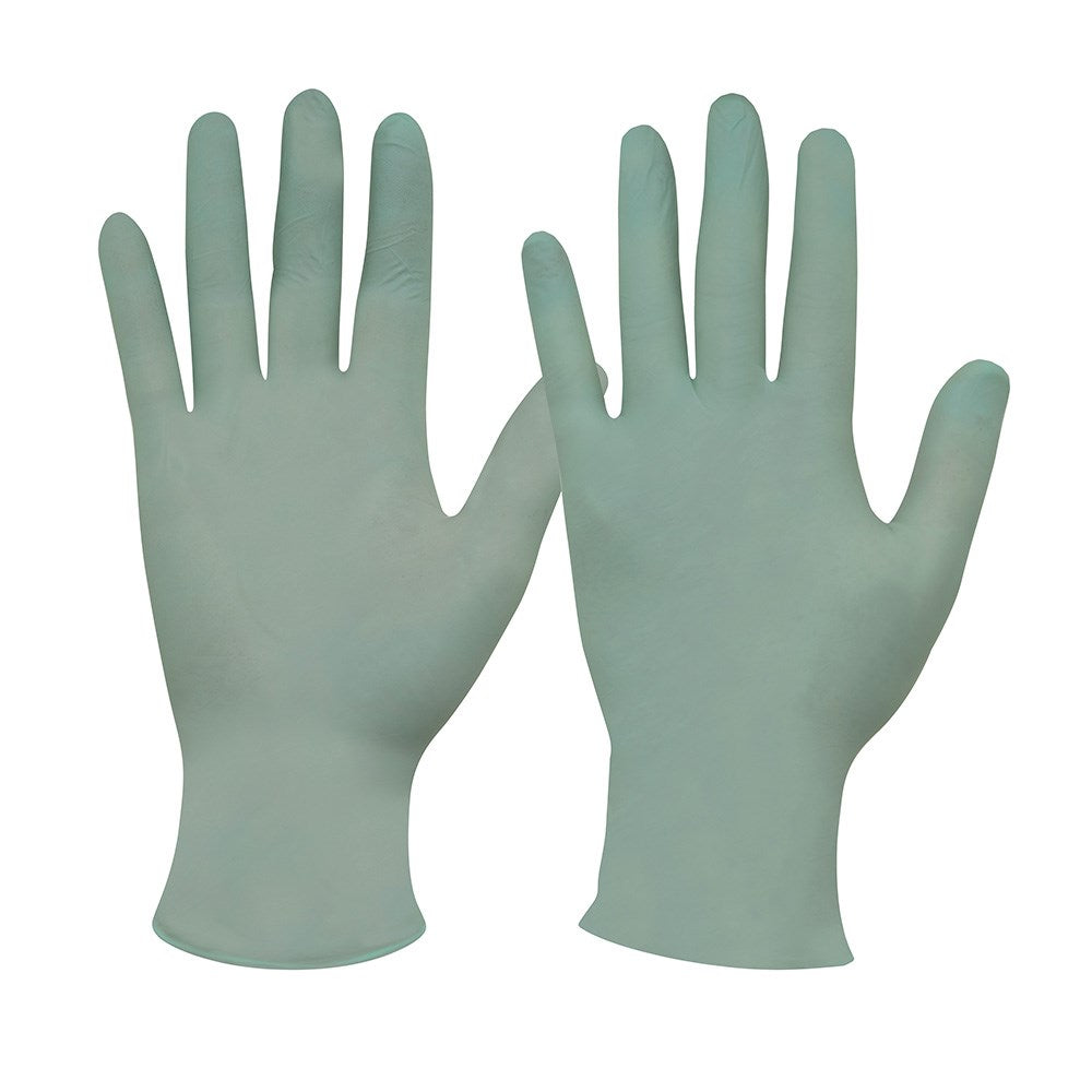 Pro Choice Biodegradable Disposable Green Nitrile Powder Free Gloves - 1 or 10 Boxes - 100 Pieces per Box