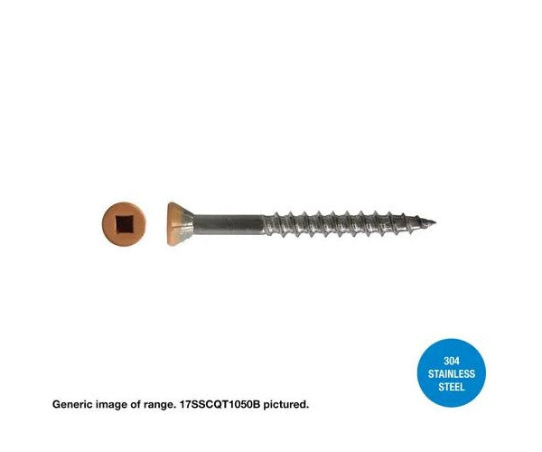 Macsim Type 17 TRIM Head Decking Screws (Square Drive) 304 Stainless Steel - 8G x 50mm - Box of 600 - Two Colour Options