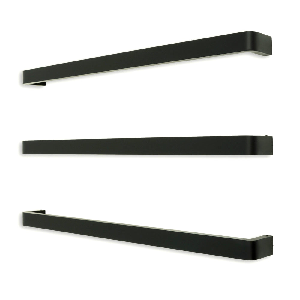Radiant Single SQUARE WITH ROUNDED ENDS Bar NON-HEATED Towel Rails (NH-VAIL) - Various Widths and Colour Finishes
