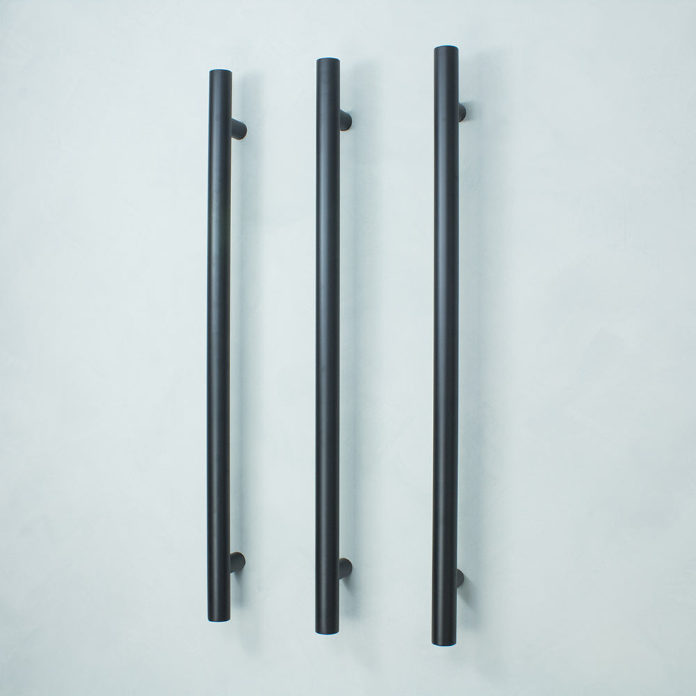 Radiant Single Vertical ROUND Bar NON-HEATED Towel Rail 950mm Tall - Various Colour Finishes