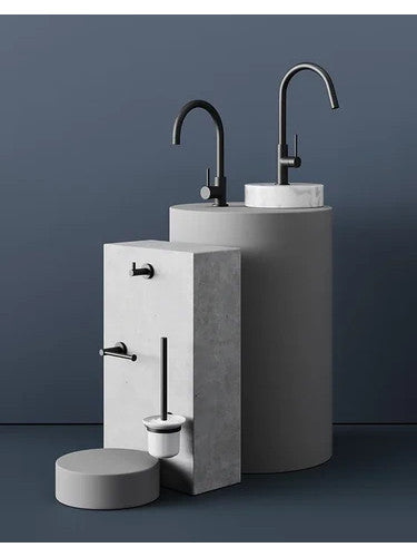 Meir Matte Black Round Bathroom Shelf