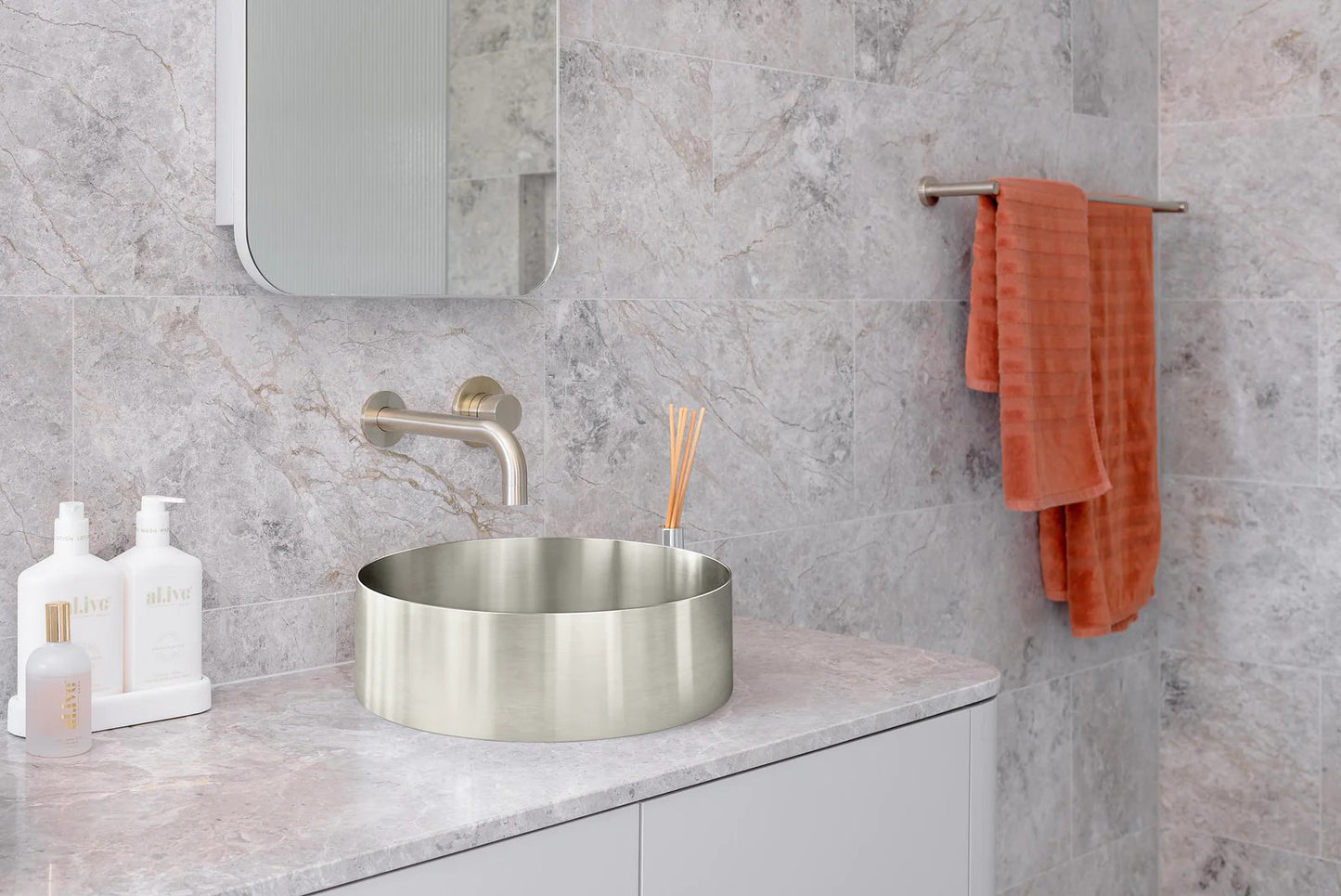 Meir Round Steel Bathroom Basin 380 X 110 - Various Colour Finishes