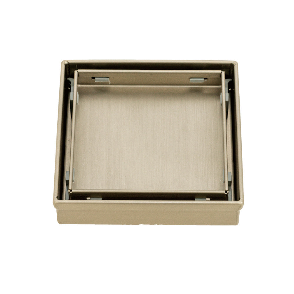 Radiant Brushed Nickel 316 Stainless Steel Square Tile Insert Shower Grate - 2 Outlet Sizes
