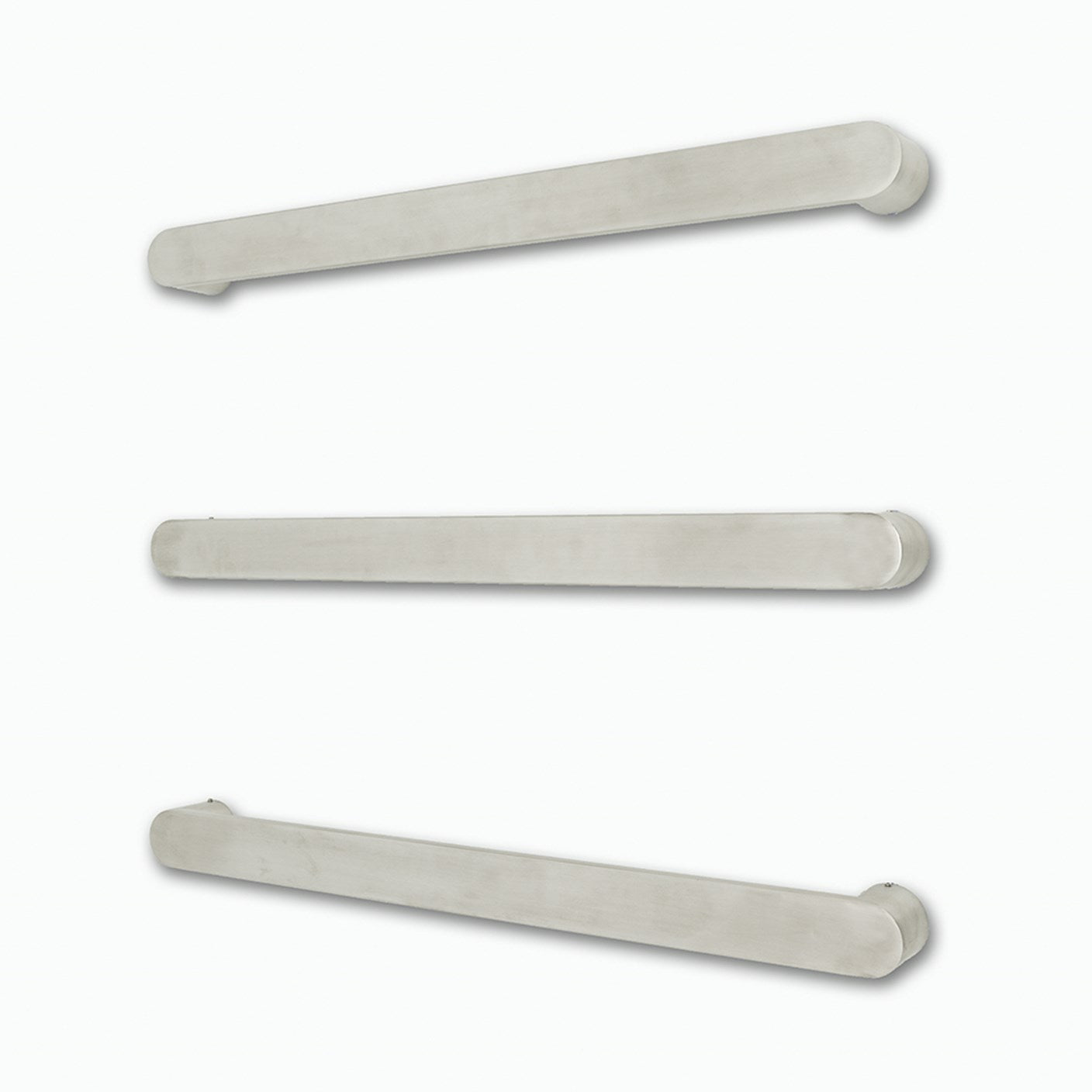Radiant Single FLAT FACED ROUNDED END Bar NON-HEATED Towel Rails (NH-ASPEN) - Various Widths and Colour Finishes