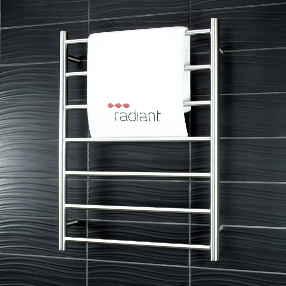 Radiant LOW Voltage Heated Towel Rail (12V-RTR01) 600mm x 800mm - 7 bars (ROUND) - Multiple Colour Finishes