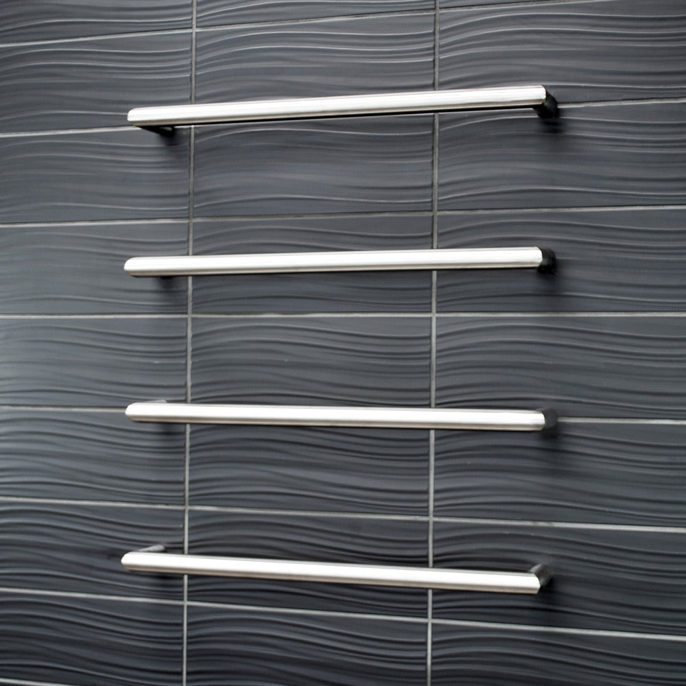 Radiant Single Round Bar NON-HEATED Towel Rails (NH-SBRTR) - Various Widths and Colour Finishes