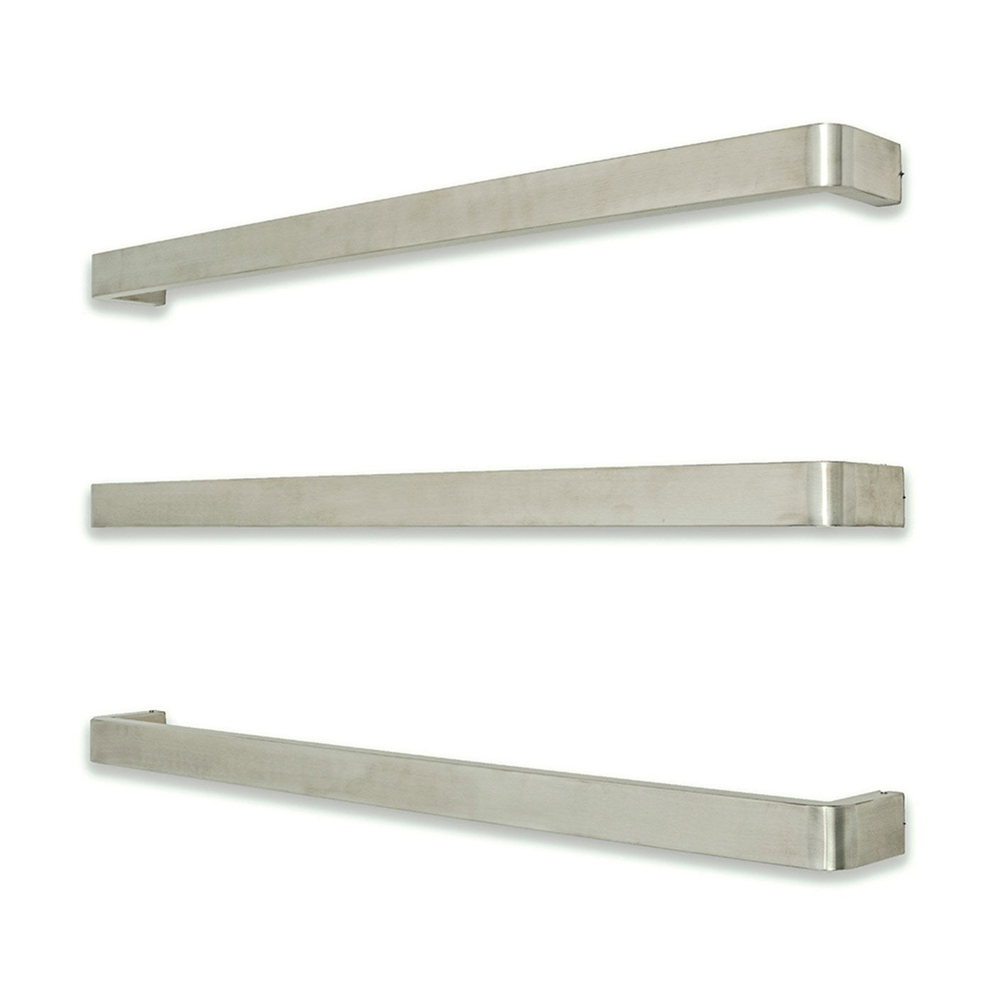 Radiant Single SQUARE WITH ROUNDED ENDS Bar NON-HEATED Towel Rails (NH-VAIL) - Various Widths and Colour Finishes