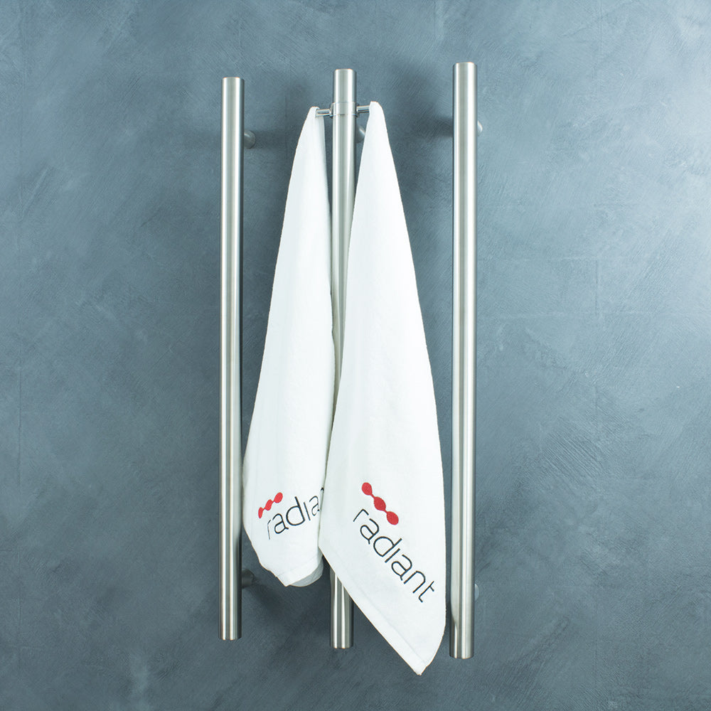 Radiant Single Vertical ROUND Bar NON-HEATED Towel Rail 950mm Tall - Various Colour Finishes