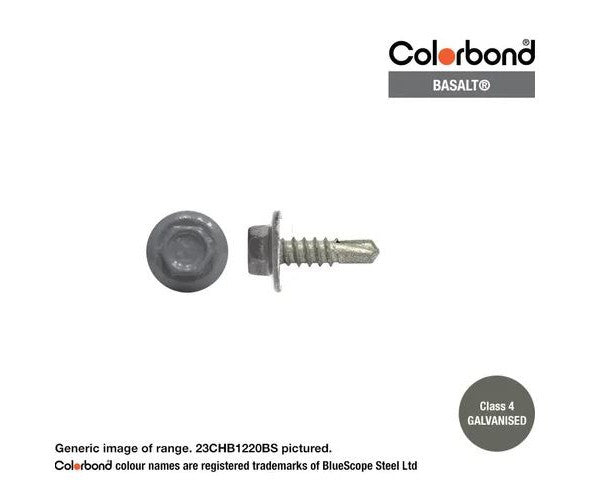 Macsim Hex Washer Face Self Drilling Galvanised PAINTED HEAD Screws - Box of 1000 - Various Sizes and Colours