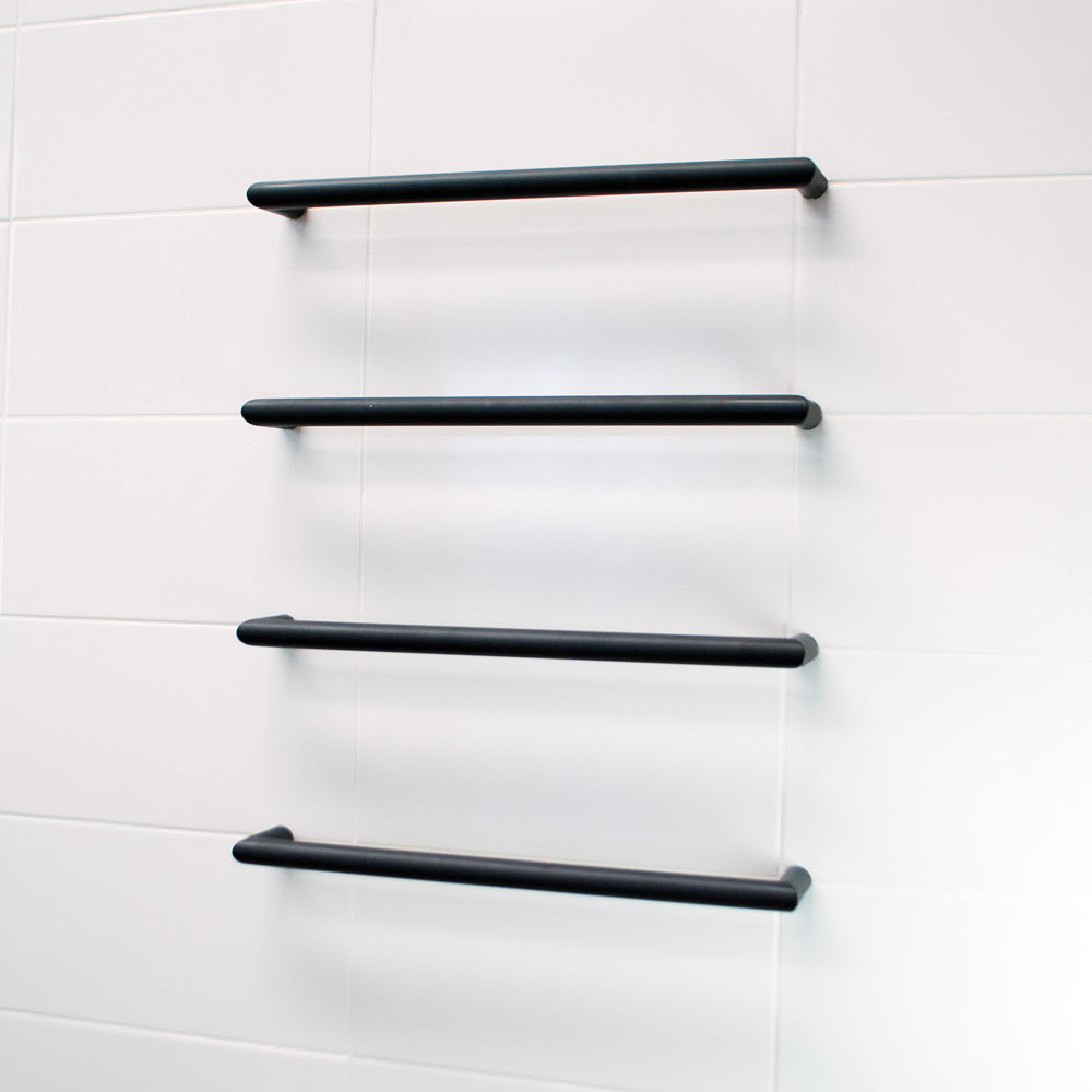 Radiant Single Round Bar NON-HEATED Towel Rails (NH-SBRTR) - Various Widths and Colour Finishes