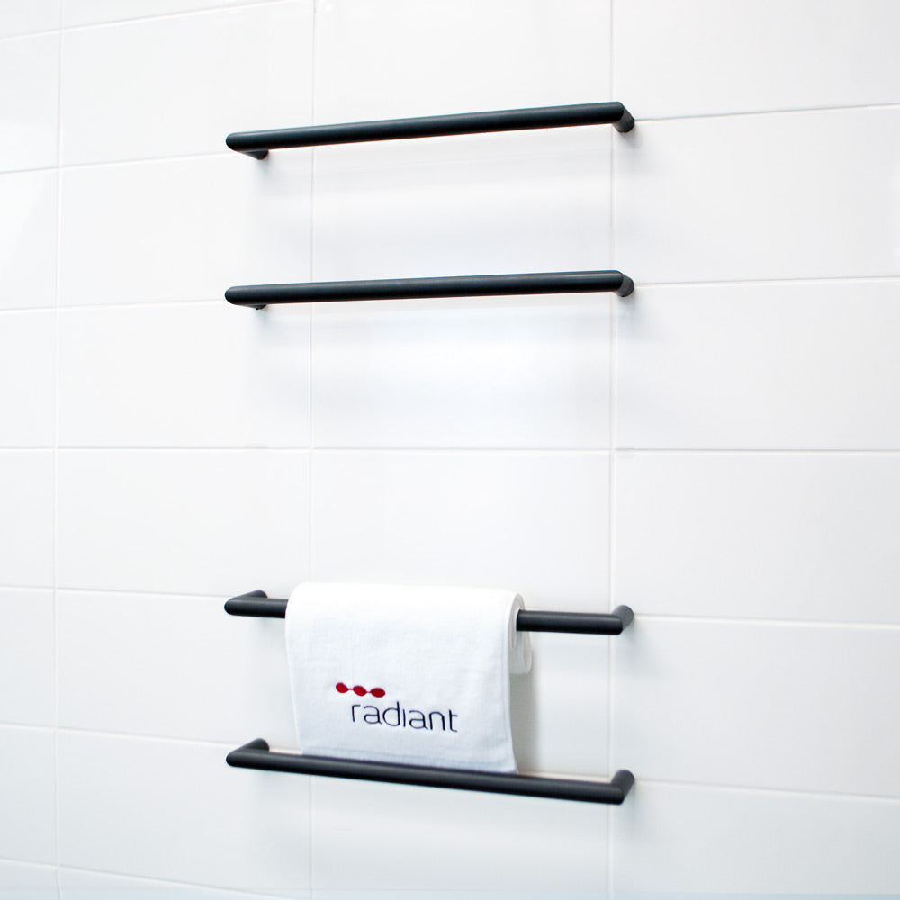 4 x Single Round Bar KIT - Matt Black - 500 x 90mm 12W per bar