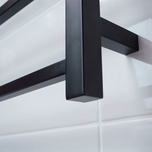 Heated Towel Rail BSTR01 BLACK Square Bar 600 x 800mm