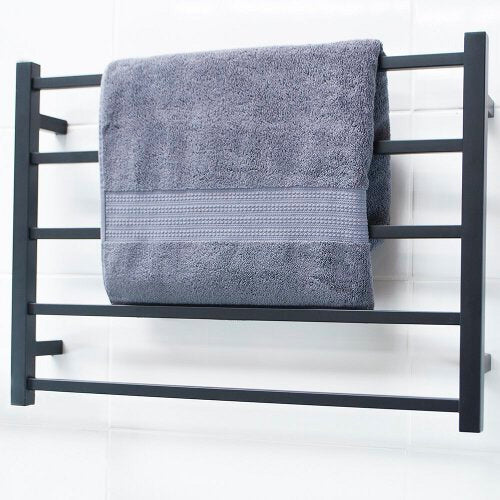 Heated Towel Rail BSTR03 BLACK Square Bar 750 x 550mm