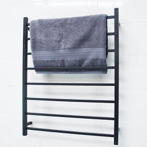 Heated Towel Rail BLACK Square Bar 800 x 1000mm