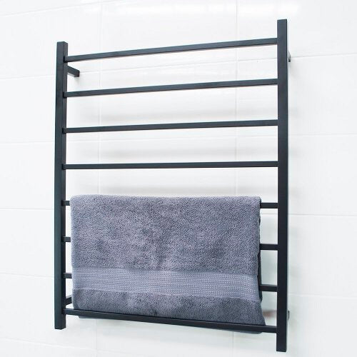 Heated Towel Rail BLACK Square Bar 800 x 1000mm