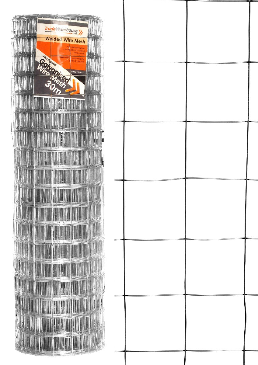 Flower Garden Budget Wire Mesh 914mm 50mm Squares 0.9mm wire gauge x 30m roll