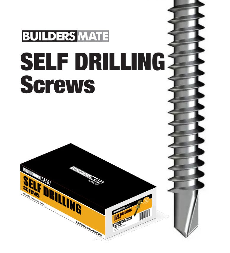 Builders Mate Value Range: Countersunk Wing-Tip Self Drilling Decking Screw (Square Drive) Galvanised - 10G x 45mm - Box of 1000