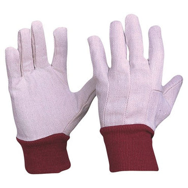 Pro Choice Cotton Drill Knit Wrist Gloves - Ladies Red Wrist or Mens Blue Wrist