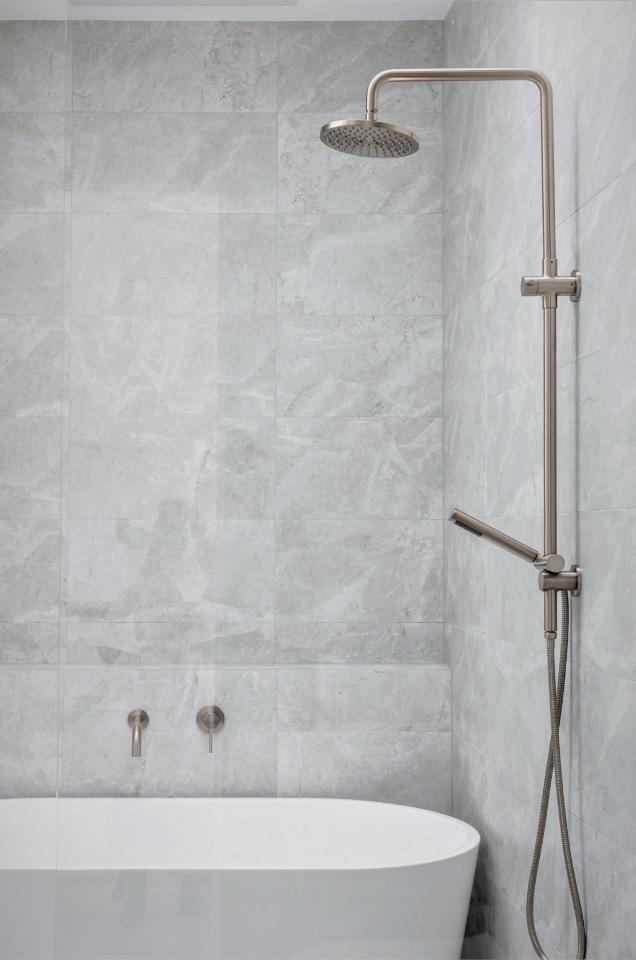 Meir Round Combination Shower Rail 200mm Rose + Single Function Hand Shower - Various Colour Finishes
