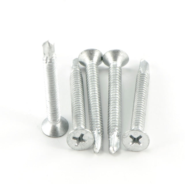 Macsim Countersunk Self Drilling Screws (Phillips Drive) Galvanised BLACK - 8G x 25mm - Box of 1000