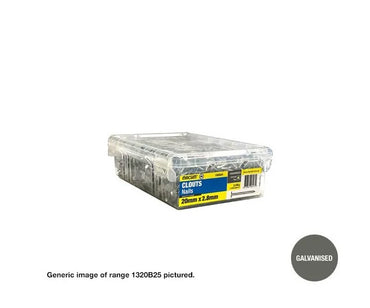Clouts Galvanised Fasteners 2.8mm x length x box weight