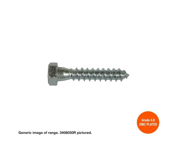 Macsim Hex Head Coach Screws Zinc Plated - Various Sizes and Quantities