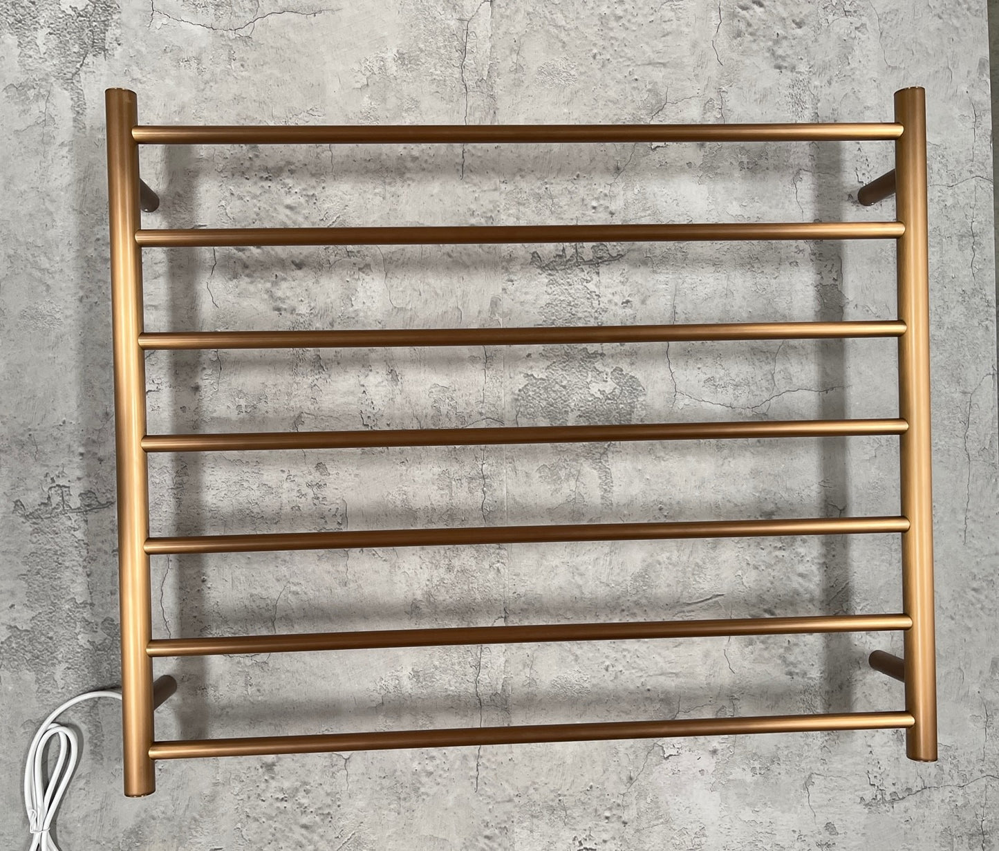 Radiant Heated Towel Rail (RTR08) 900mm x 750mm - 7 Round bars - Multiple Colour Finishes