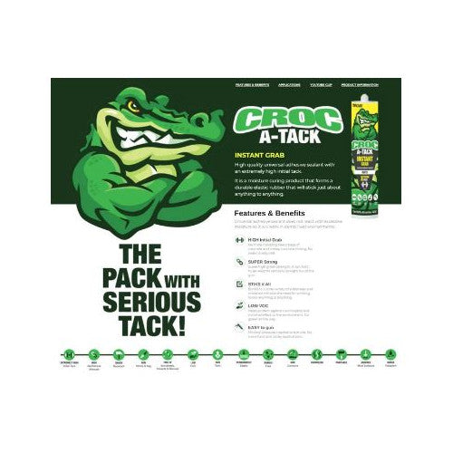 Croc A-Tack Instant Grab MS Sealant Crystal Clear - Box of 20