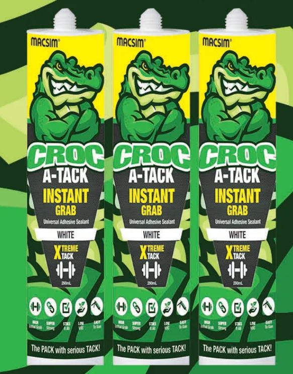 Croc A-Tack Instant Grab MS Sealant Crystal Clear - Box of 20