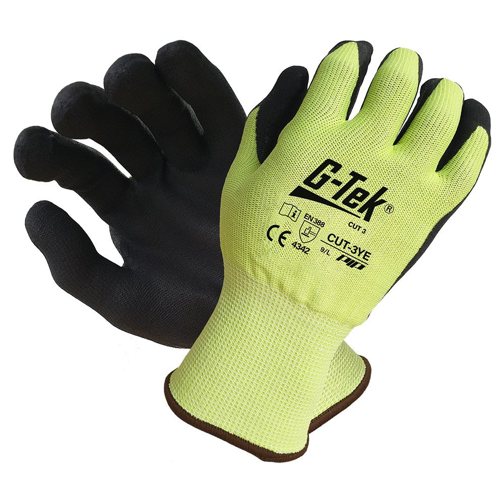 G-TEK Cut 3 Hi-Vis Gloves - 5 Size Options