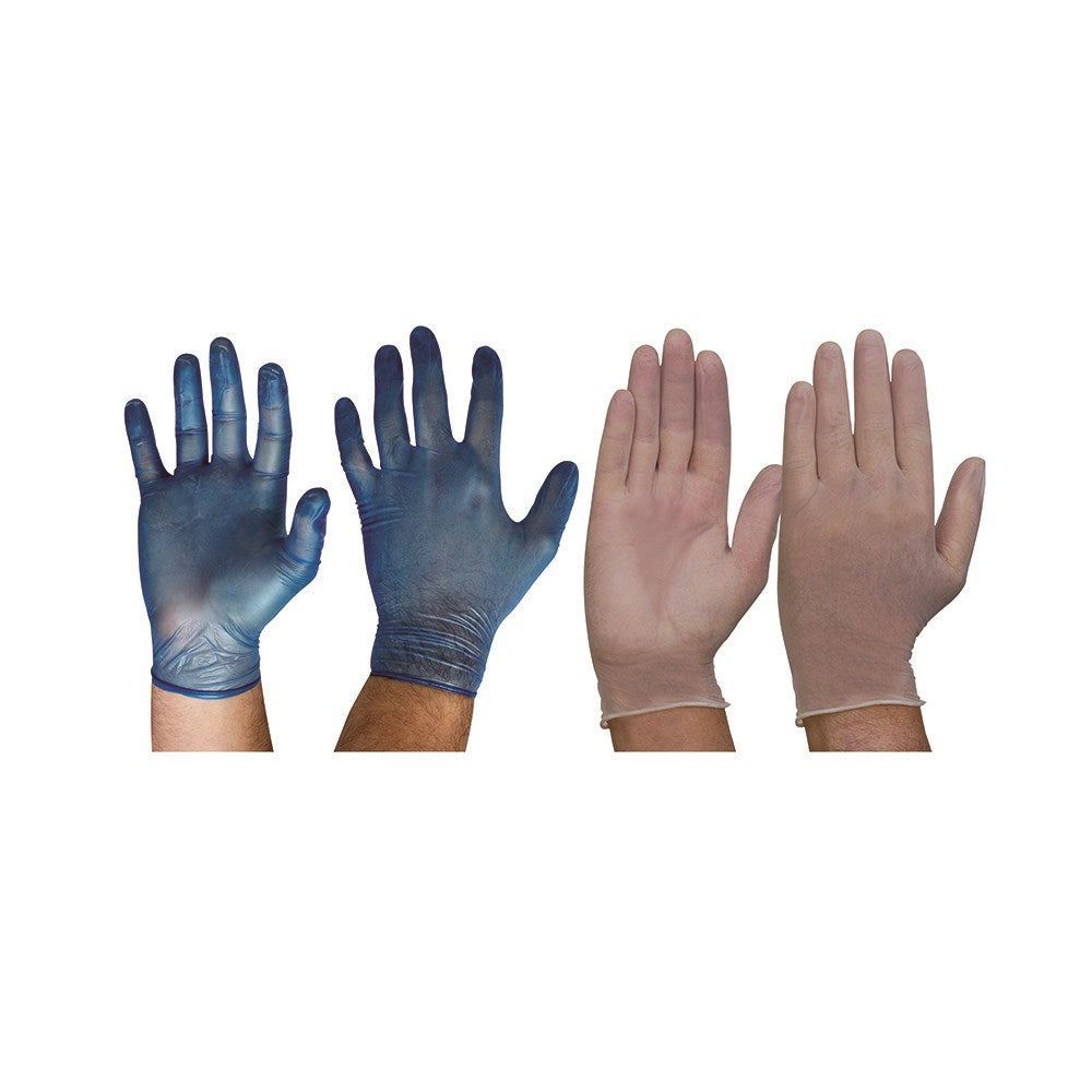 Pro Choice Disposable Vinyl Powder Free Gloves - 100 or 1000 Pieces 2 Colours in 4 Size Options