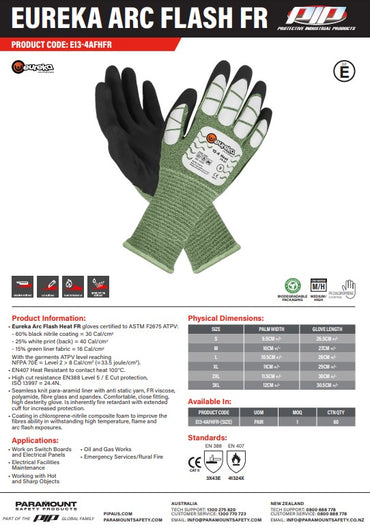 Eureka Arc Flash FR Nitrile Gloves - 6 Size Options