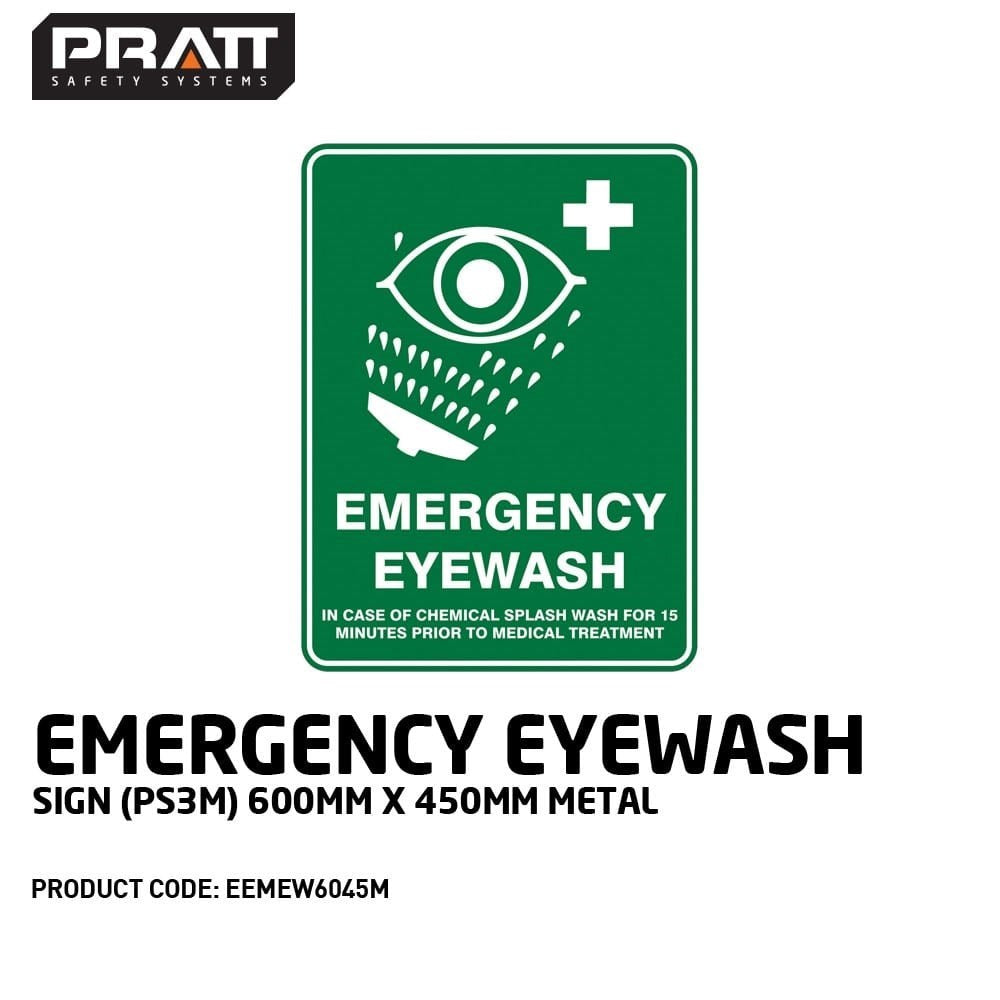 Pratt Emergency Shower & Eyewash Signs and Optional Wall Mounting Brackets