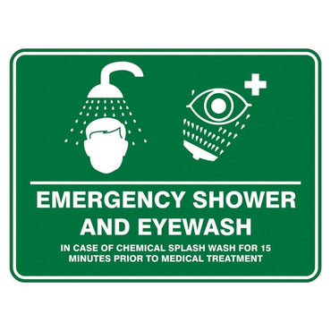 Pratt Emergency Shower & Eyewash Signs and Optional Wall Mounting Brackets