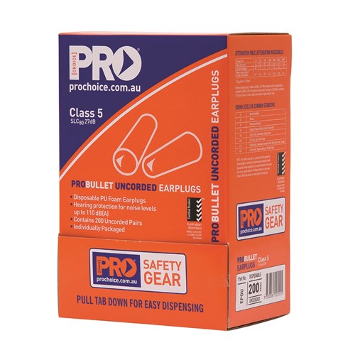 Pro Choice ProBullet Disposable Corded and Uncorded Earplugs - Various Pack Quantities