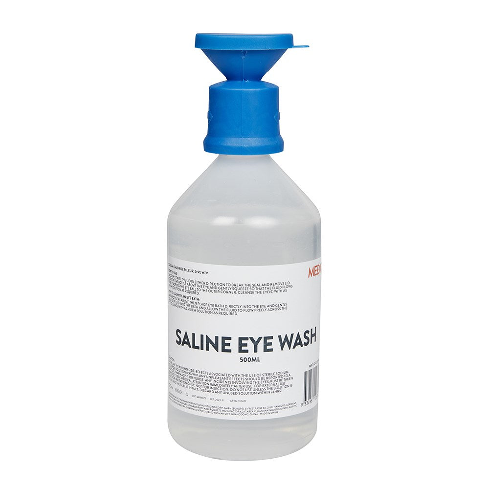 MEDIQ Emergency Eyewash Saline Solution - Bottles and Stations