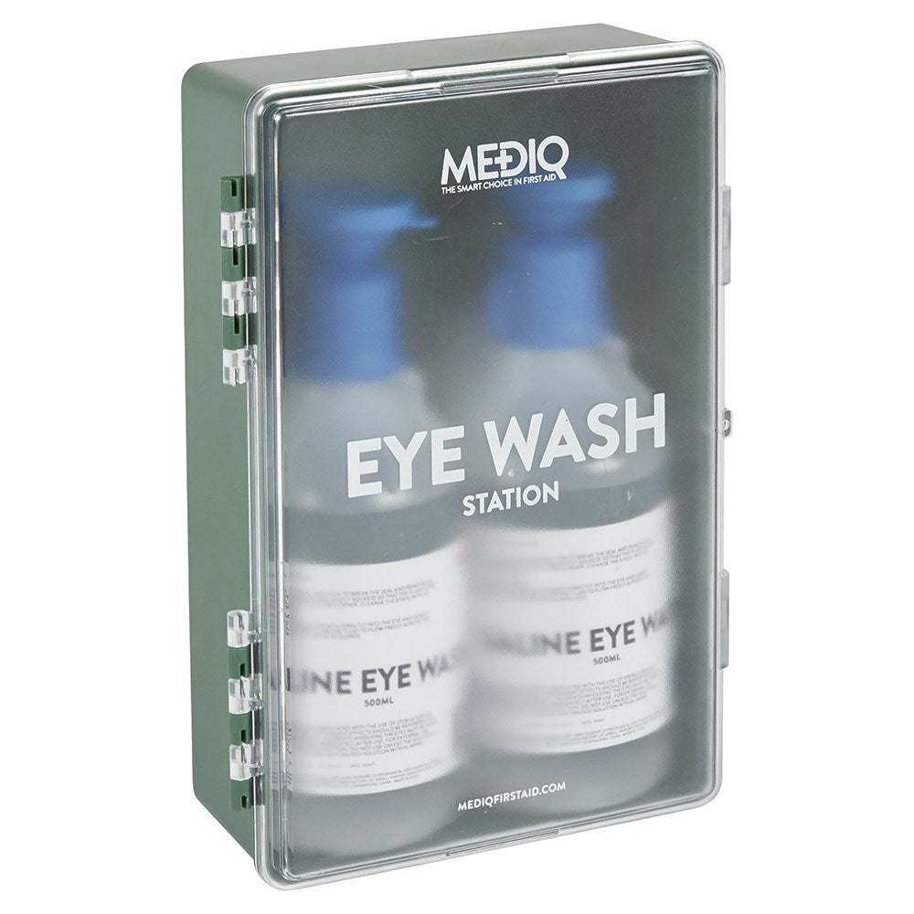 MEDIQ Emergency Eyewash Saline Solution - Bottles and Stations