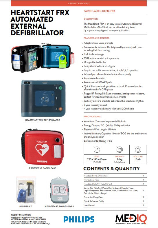 MEDIQ Philips Defibrillator Heart Start HS1