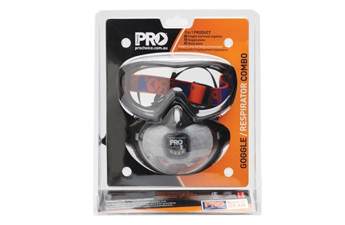 FilterSpec Pro-Mask Goggle Combo with P2 valve and carbon filter FSPG