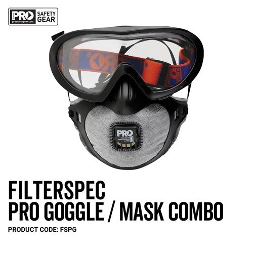 FilterSpec Pro-Mask Goggle Combo with P2 valve and carbon filter FSPG