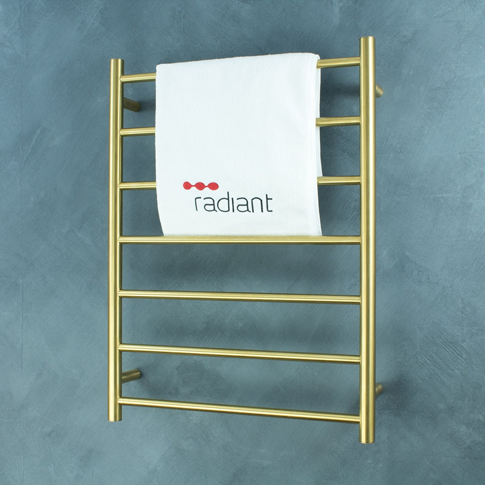 Radiant Heated Towel Rail (RTR01) 600mm x 800mm - 7 Round Bars - Multiple Colour Finishes