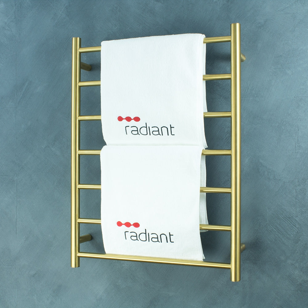 Radiant Heated Towel Rail (RTR01) 600mm x 800mm - 7 Round Bars - Multiple Colour Finishes