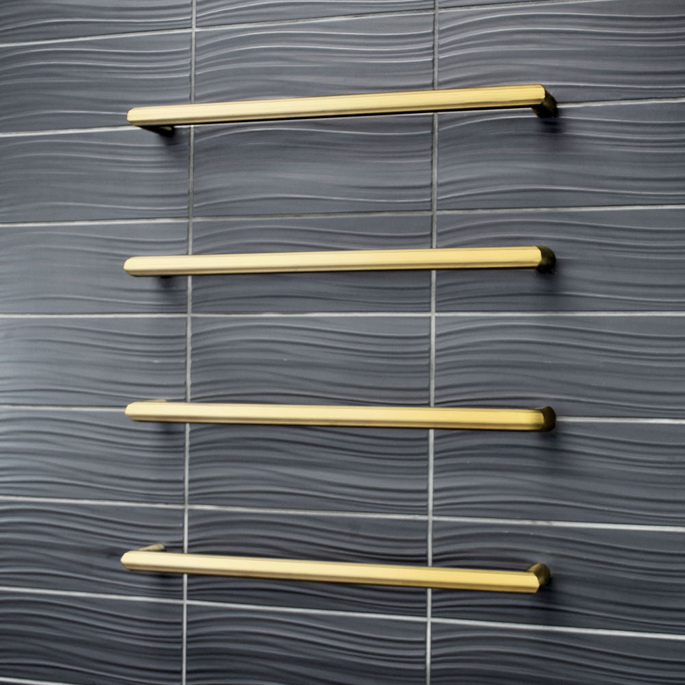 Radiant Single ROUND Bar Heated Towel Rail Kits (SBRTR) - Various Widths, Colour Finishes and Number of Bars Available