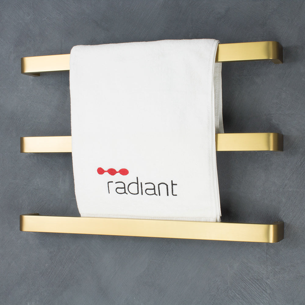 Radiant Single SQUARE WITH ROUNDED ENDS Bar NON-HEATED Towel Rails (NH-VAIL) - Various Widths and Colour Finishes