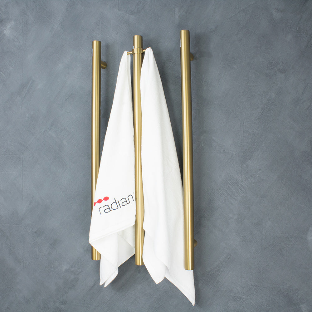 Radiant Vertical ROUND Bar Towel Rail - Multiple Bar and Hook Kits in Various Colours