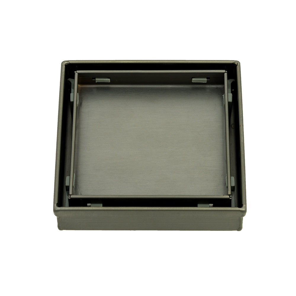 Radiant Gun Metal Grey 316 Stainless Steel Square Tile Insert Shower Grate - 2 Outlet Sizes