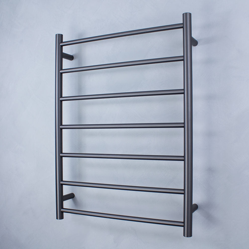Gun Metal Grey 600 x 800mm Rnd Heated Towel Rail LEFT